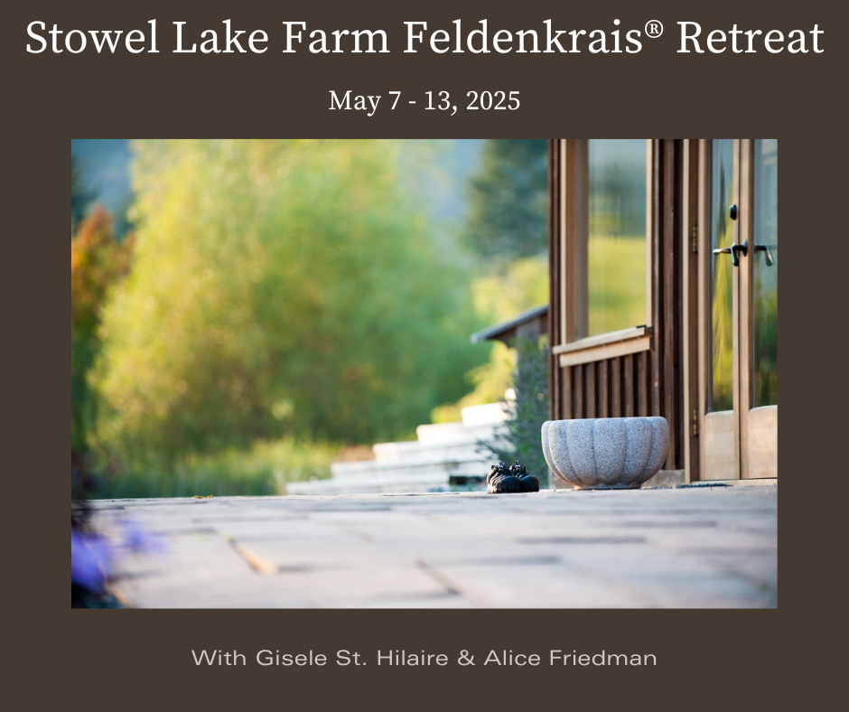 Stowel Lake Farm Feldenkrais® Retreat & Advanced Training image of shoes neatly places outside the door of the training hall.